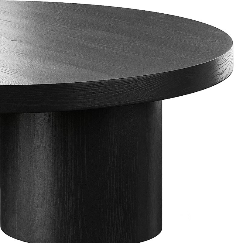 Damian Wooden Round Coffee Table – Black Image 13
