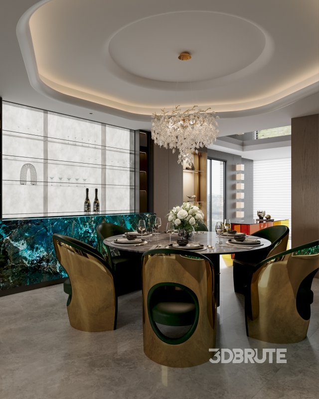 Luxurious living room and dining room Image 8