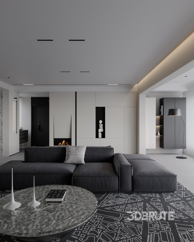 Modern living room dining room kitchen Image 8