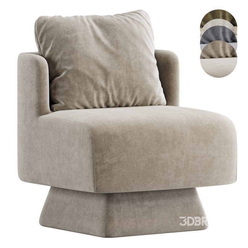 Hesta Slipcovered Swivel Barrel Chair Image 3