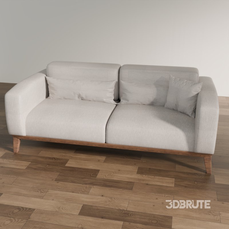 Modern Two-Seater Fabric Sofa Image 4