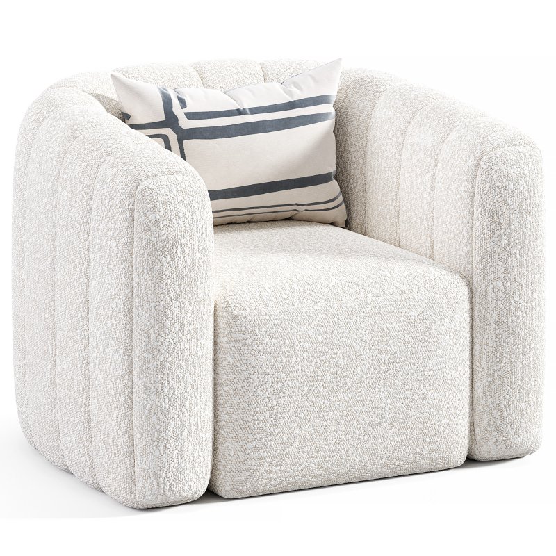 FITZ CHANNELED BLACK BOUCLE SWIVEL CHAIR Image 3