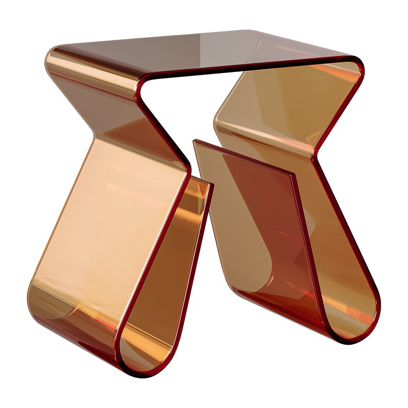Acrylic Curve Edge Side Table – Minimalist Image 5