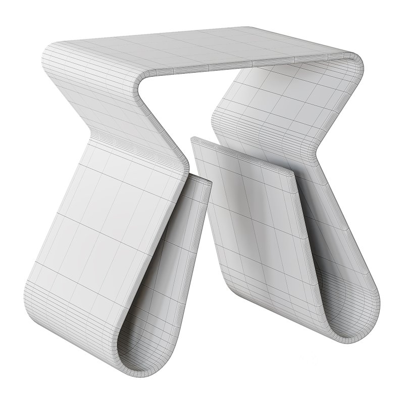 Acrylic Curve Edge Side Table – Minimalist Image 14