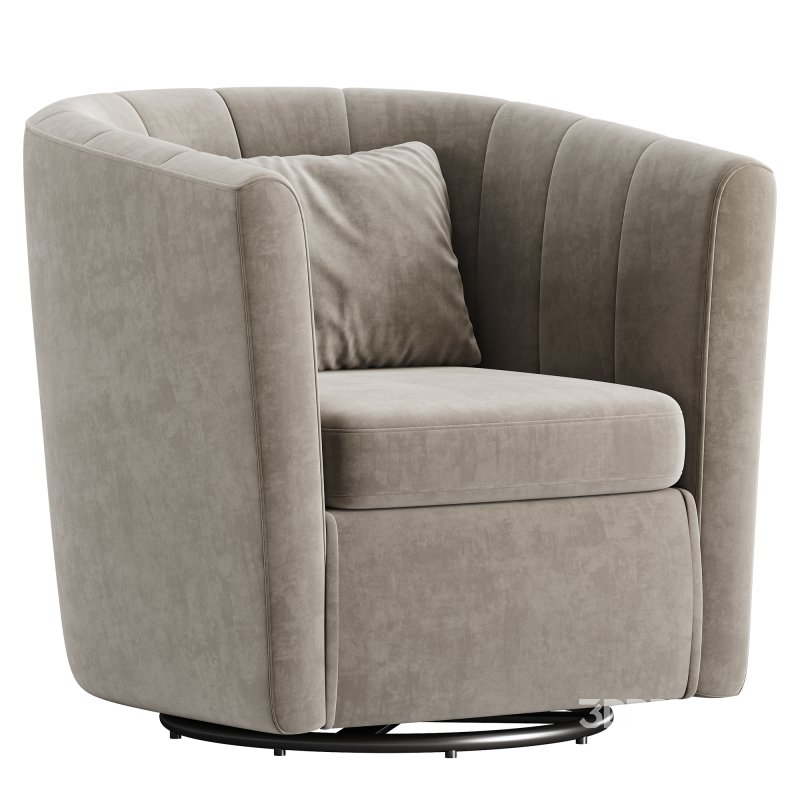 Ashworth Upholstered Swivel Barrel Chair Image 3
