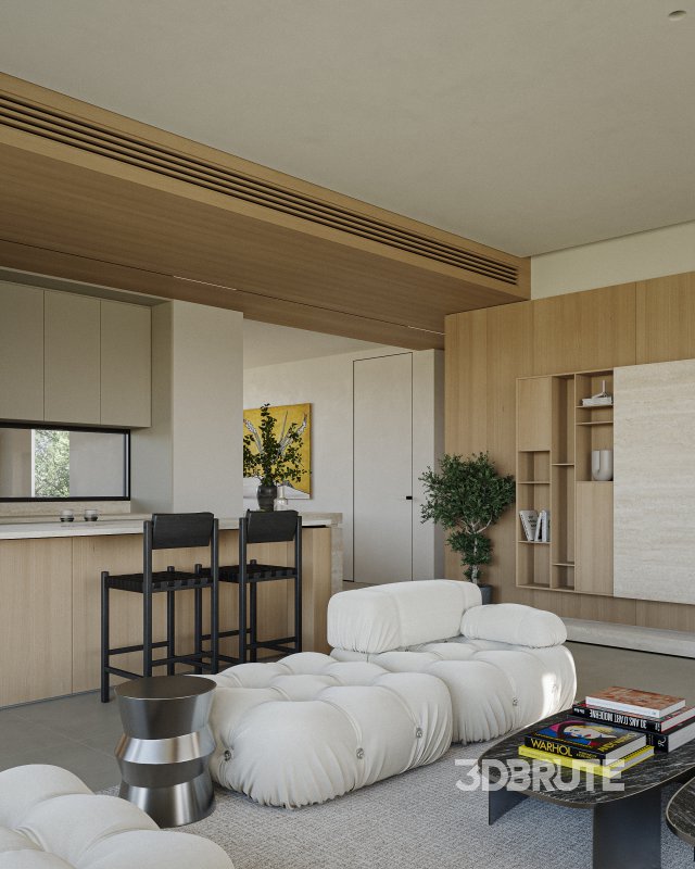 Modern living room dining room kitchen Image 13