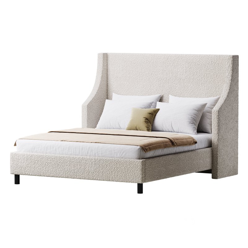 Davis Wingback Sand Velvet bed Image 9