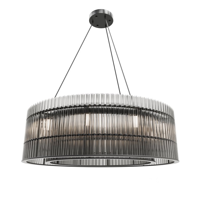 Pendant lamp transparent glass black metal Image 5