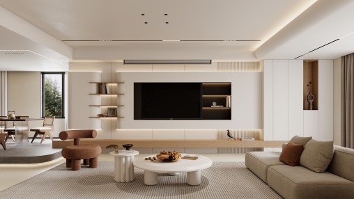 Modern living and dining room