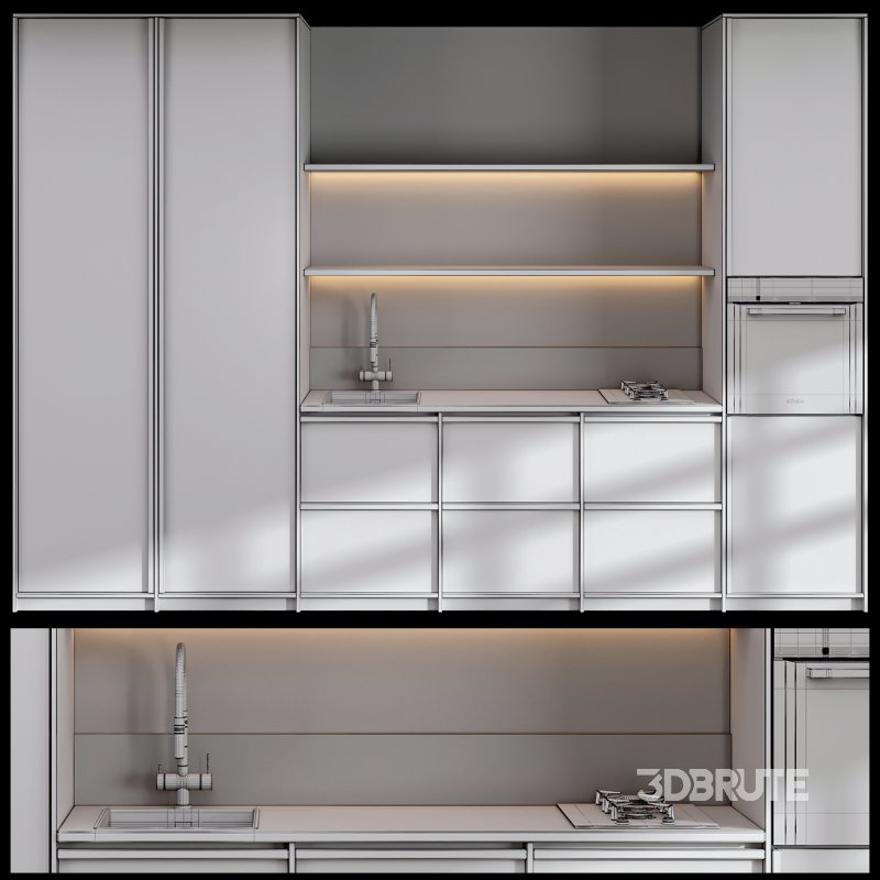 Japandi Kitchen Set Minimal Wooden Design Image 6