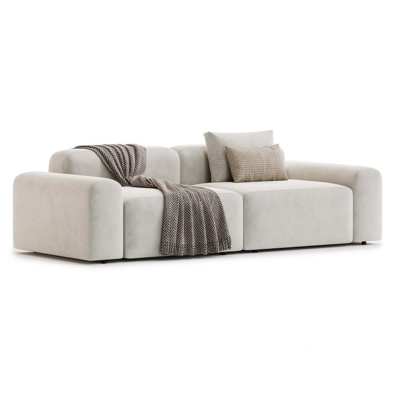 Fluffy Fabric Sofa Japanese Style Image 2