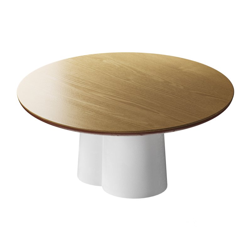 Polly Round Natural Coffee Table – White Image 3