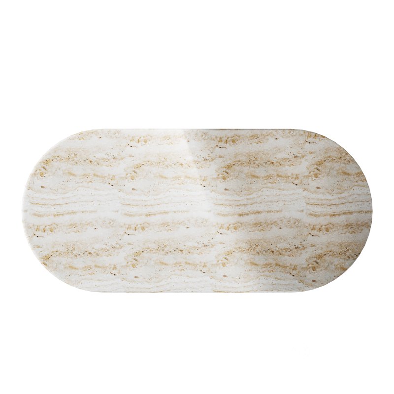 Linden Travertine Top Coffe Table Image 9