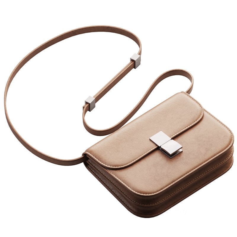 Brown Flap Genuine Leather Square Shoulder Message Bag Image 3