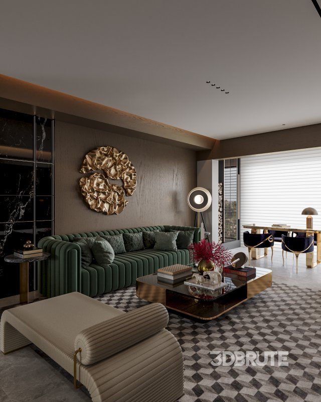Luxurious living room and dining room Image 4