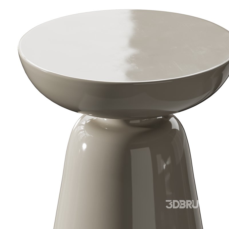 Modern Side Table – Black – White – Glossy Surface Image 7
