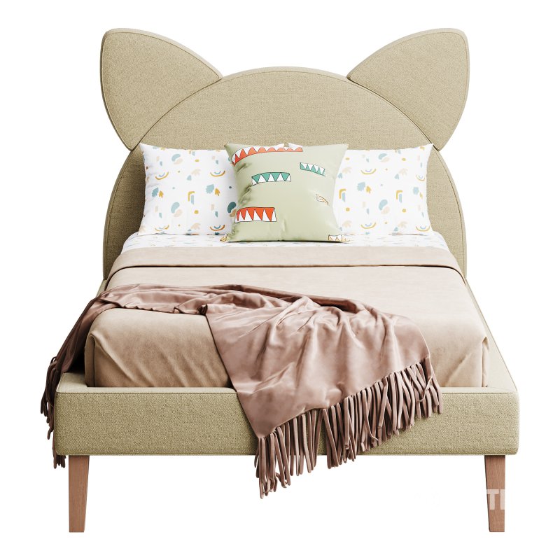 Children single bed beige Kitty Image 7