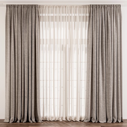 Modern Curtain 77 Optional Material Variants (Pack of 4)