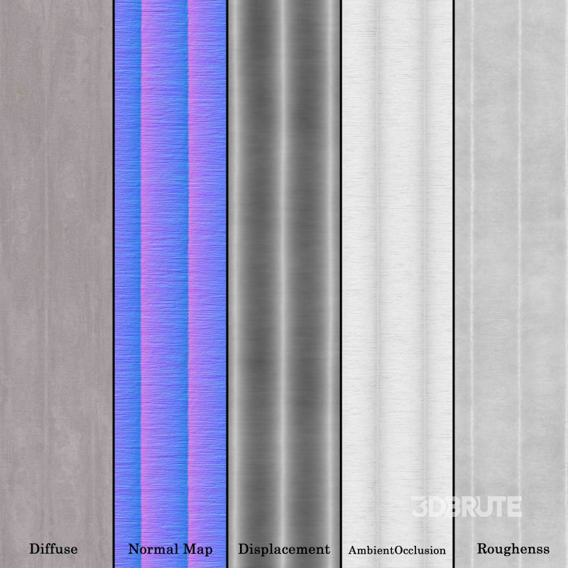 Fluted Brushed plaster (Seamless) Image 5