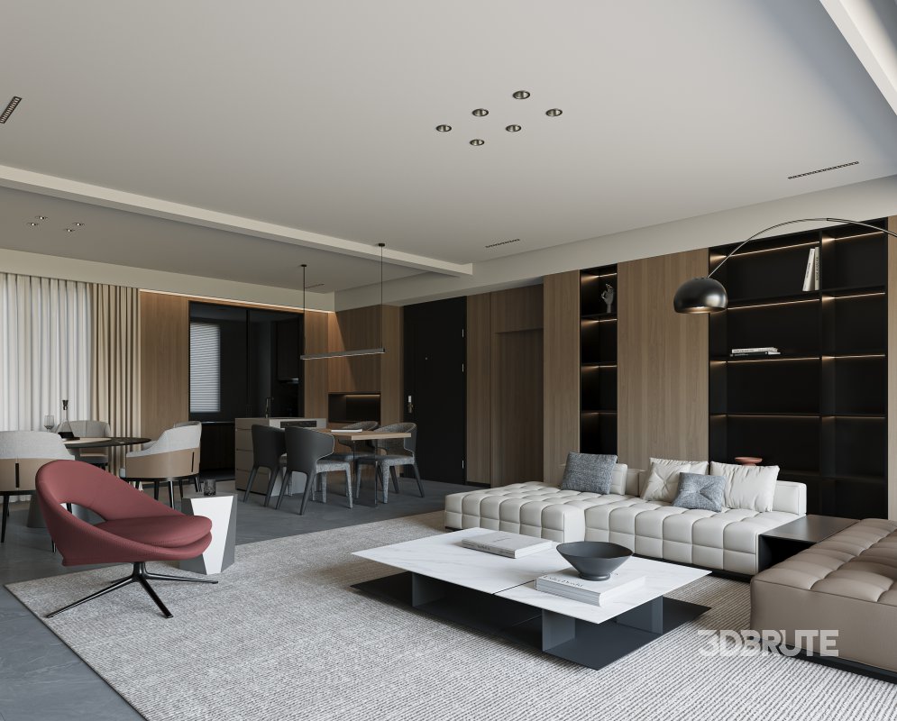 Modern living and dining room Image 3