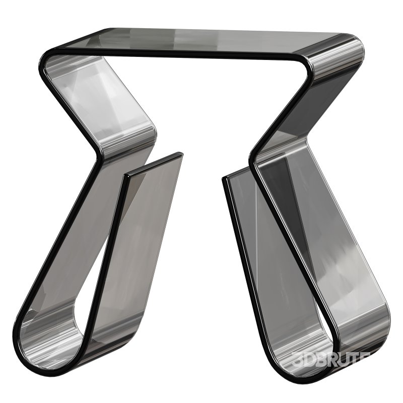 Acrylic Curve Edge Side Table – Minimalist Image 7