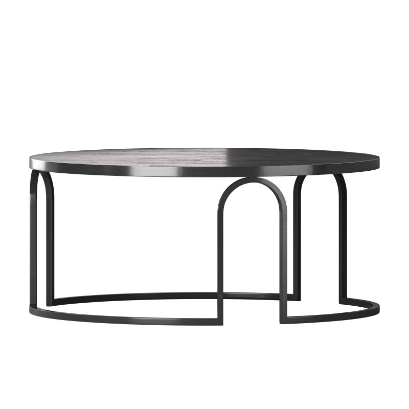 Hardin Oak Coffee Table – Full Black Image 2