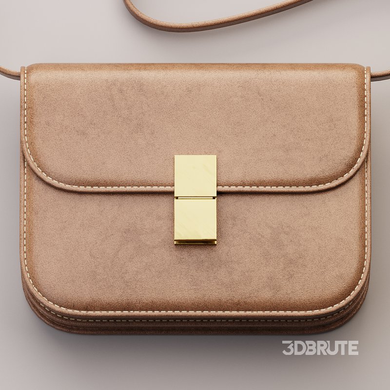 Brown Flap Genuine Leather Square Shoulder Message Bag Image 13