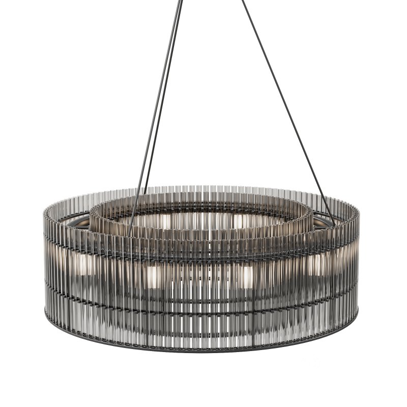 Pendant lamp transparent glass black metal Image 2