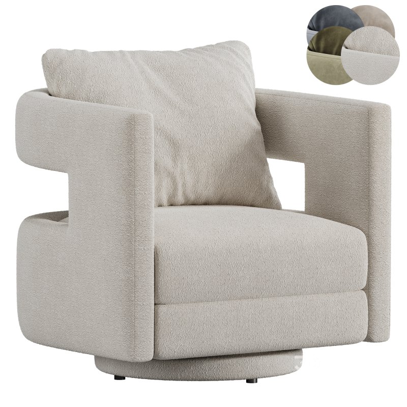 Eniel Upholstered Swivel Armchair Image 4