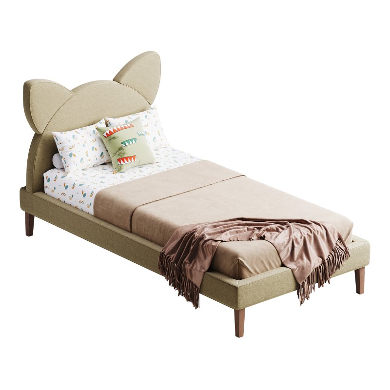 Children single bed beige Kitty Image 8