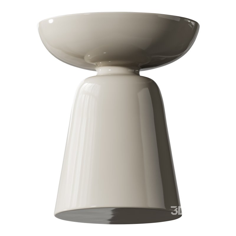 Modern Side Table – Black – White – Glossy Surface Image 3