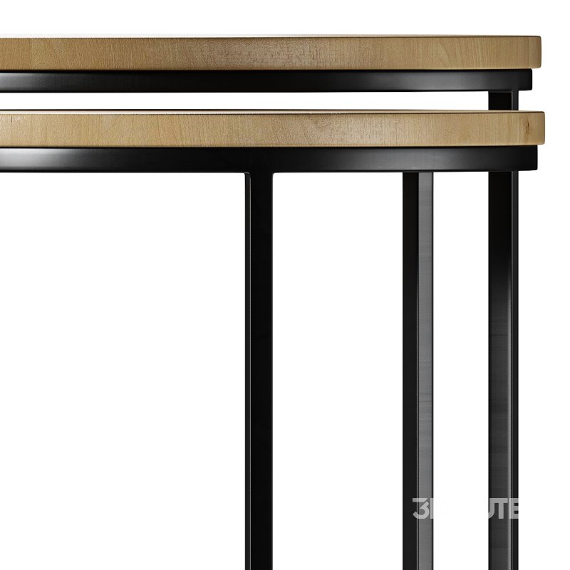 Set of 2 oak nesting coffee tables Image 6