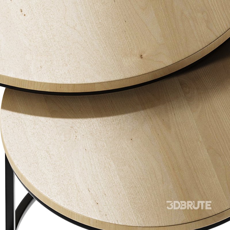 Set of 2 oak nesting coffee tables Image 13