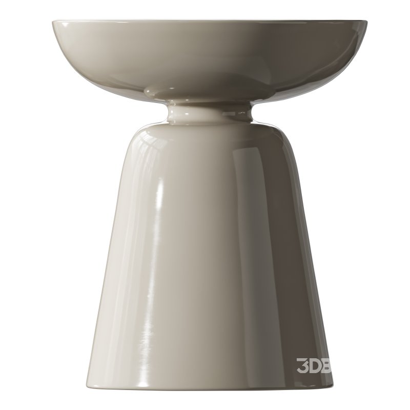 Modern Side Table – Black – White – Glossy Surface Image 2