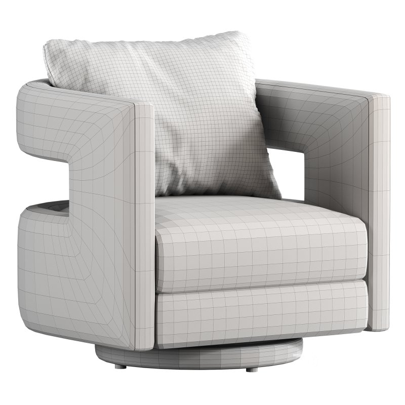 Eniel Upholstered Swivel Armchair Image 3