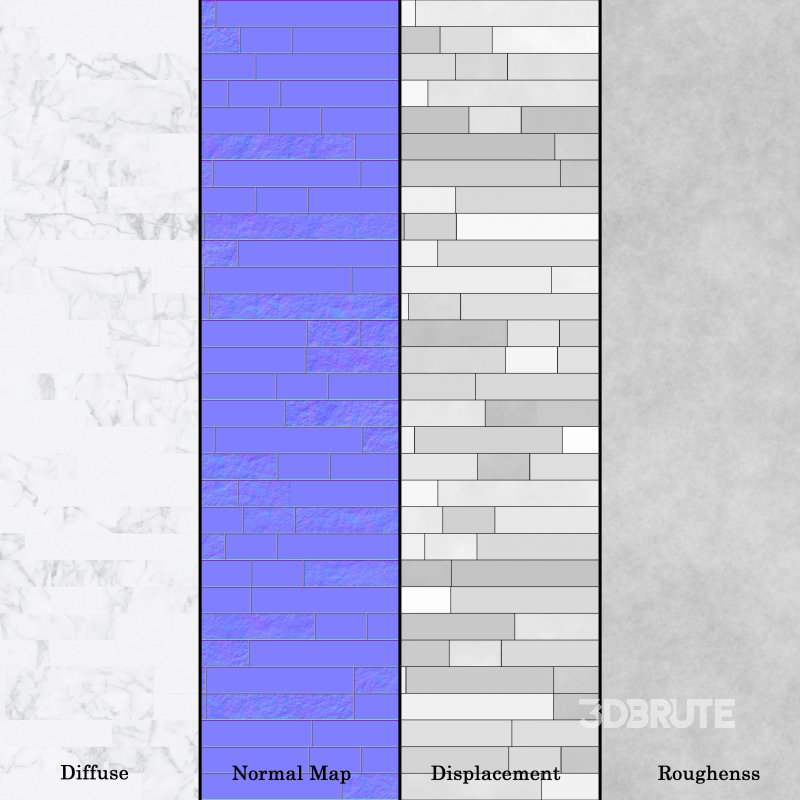 White Marble Tile 01 (seamless) Image 6