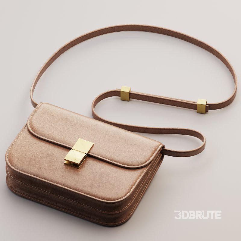 Brown Flap Genuine Leather Square Shoulder Message Bag Image 7