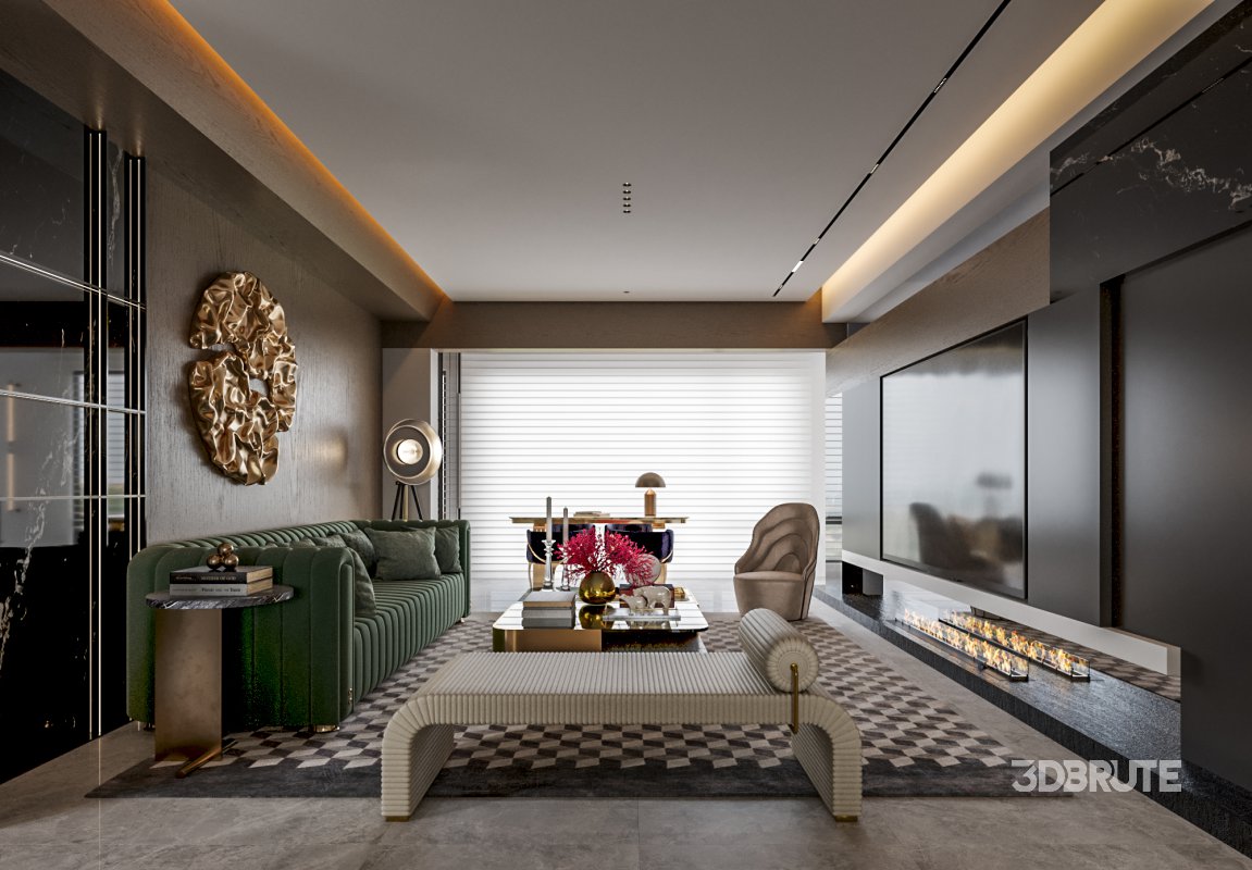 Luxurious living room and dining room Image 1