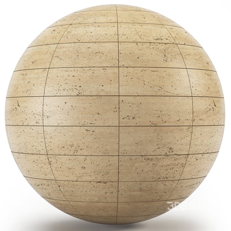 Travertine Stone Wall (Seamless) Image 3