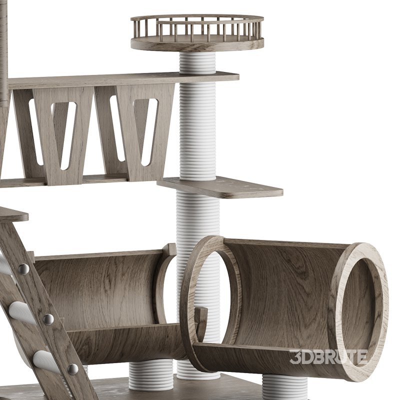 Wooden Cat Litter Box Frame with Integrated Luxury Play Area Image 10