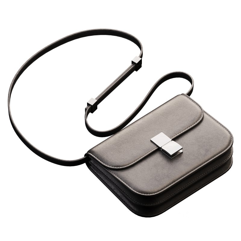 Brown Flap Genuine Leather Square Shoulder Message Bag Image 5