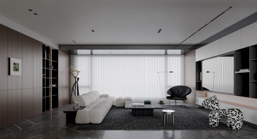 Modern living and dining room