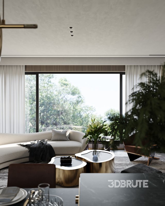 Modern living and dining room Image 3