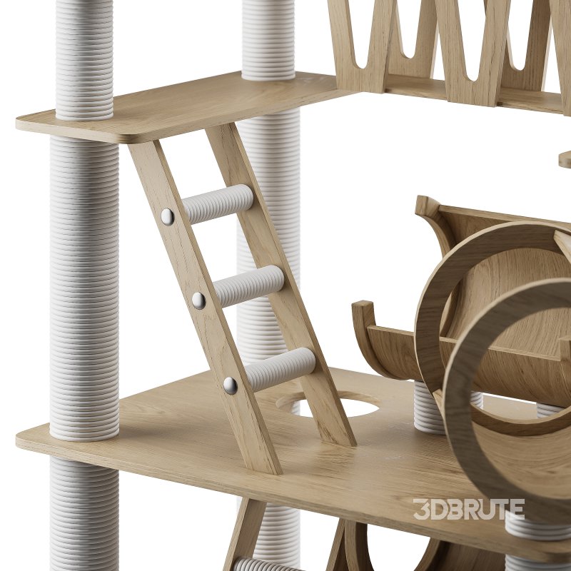 Wooden Cat Litter Box Frame with Integrated Luxury Play Area Image 11