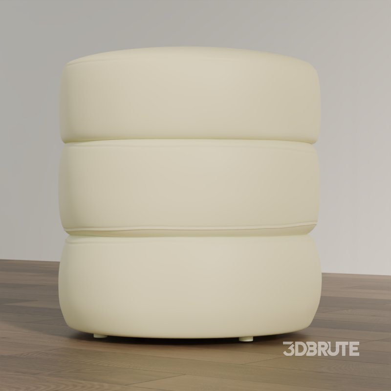 Modern Round Pouffe Image 2