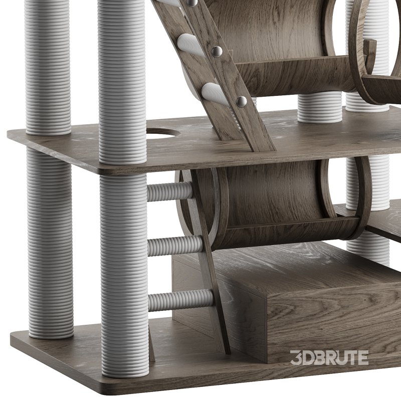 Wooden Cat Litter Box Frame with Integrated Luxury Play Area Image 8