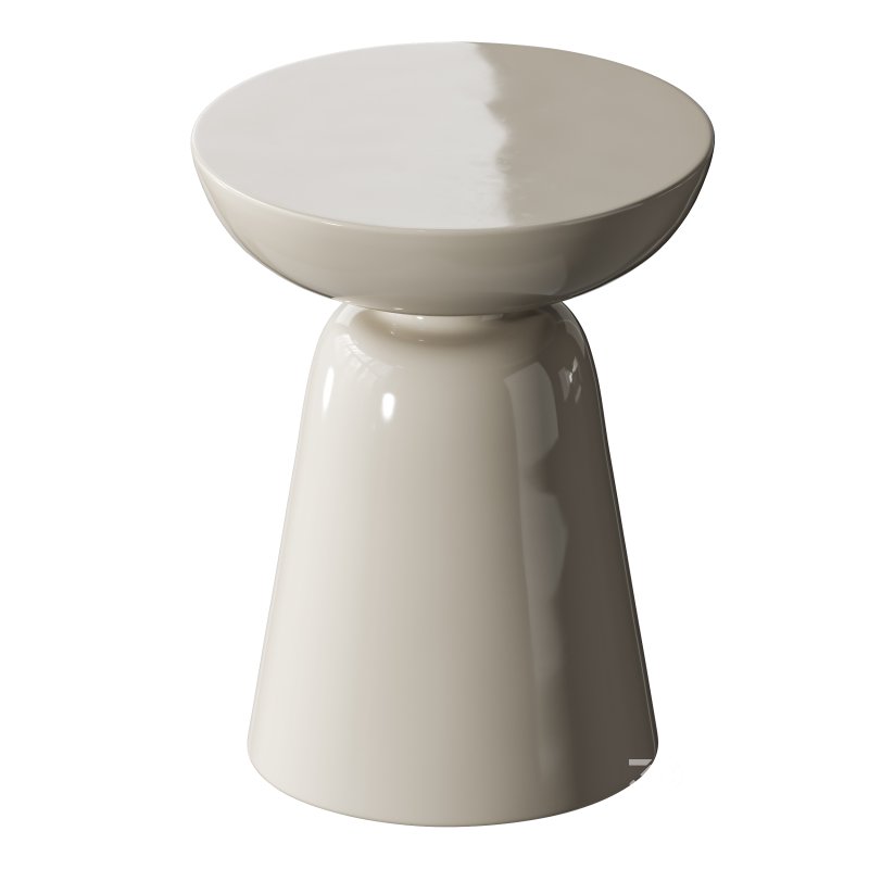 Modern Side Table – Black – White – Glossy Surface Image 4