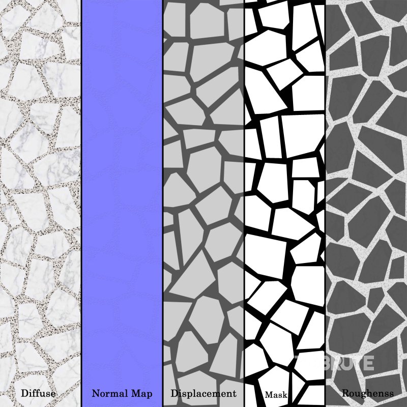 Particle Mosaic Terrazzo Decorative Panel (Seamless) Image 7