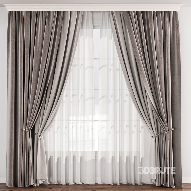 Velvet Curtain Set with Sheer Drapes 75 Image 3