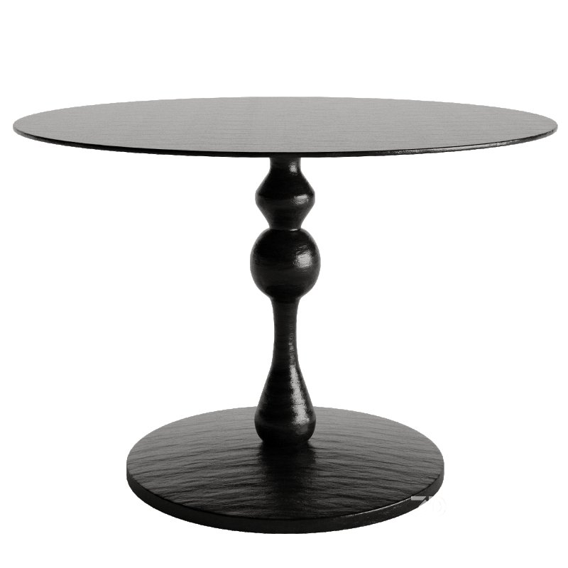 Daniel Industrial Loft Black Aluminum Round Bistro Dining Table Image 2